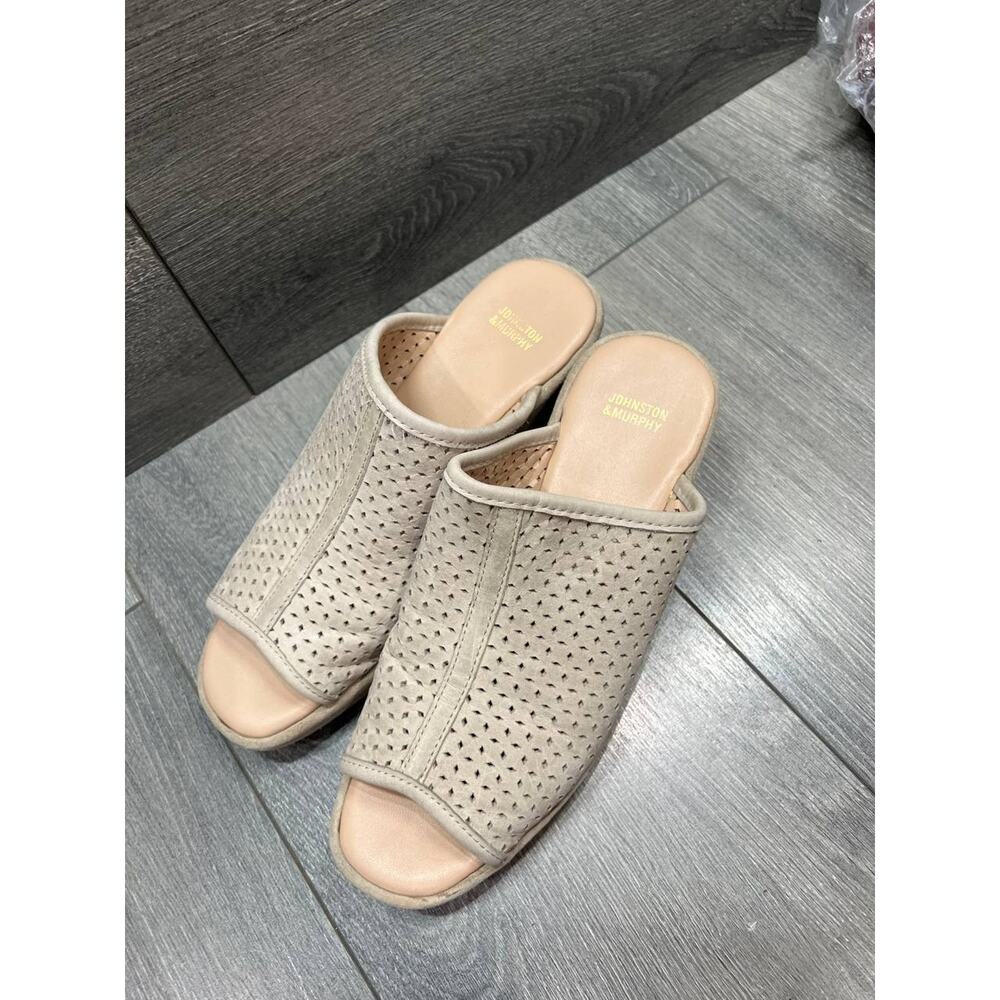 Johnson & Murphy cream perforated wedge slides Cream 8.5 Medium S000102 - Picture 6 of 11
